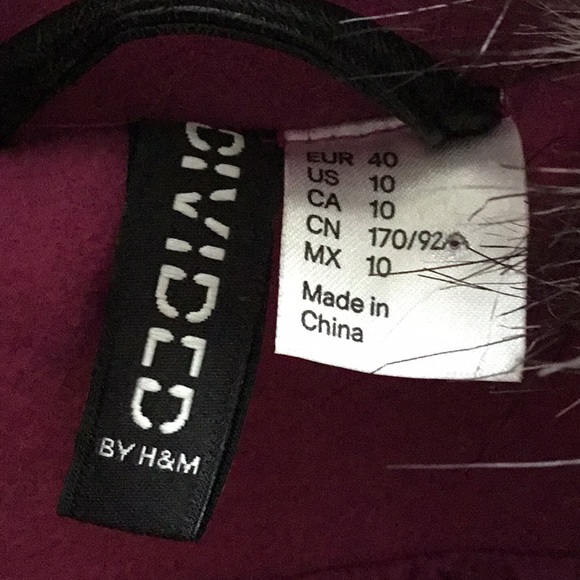 H&M fuchsia pink pea coat jacket - Picture 3 of 11